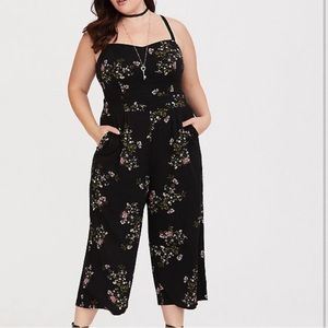 Torrid Floral Crop Leg Jumpsuit
